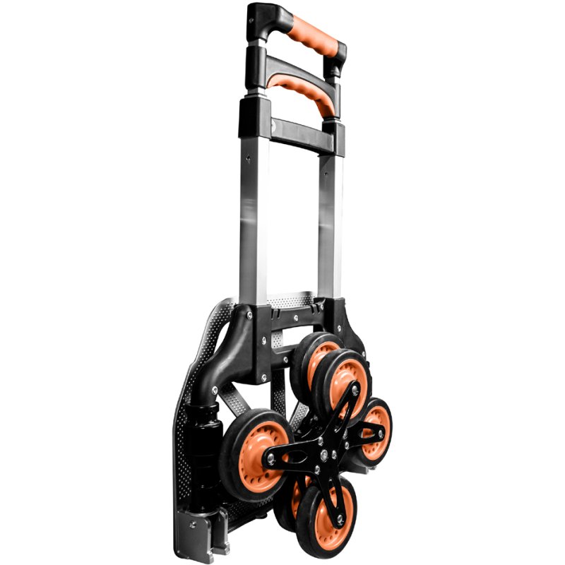 BRÜDER MANNESMANN diable à escaliers en aluminium, capacité de charge 80 kg, noir/orange